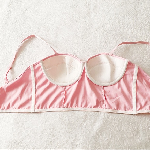 Pink Satin Cropped Bustier Top - Picture 8 of 9